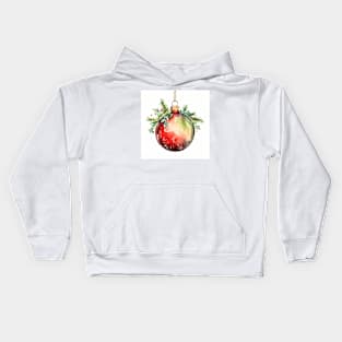 Christmas Bauble in Warm watercolor tones Kids Hoodie